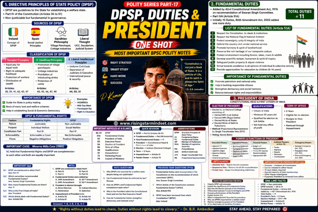 DPSP, Duties and President
