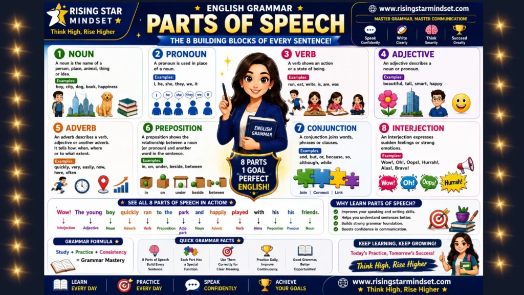  Parts of Speech in English