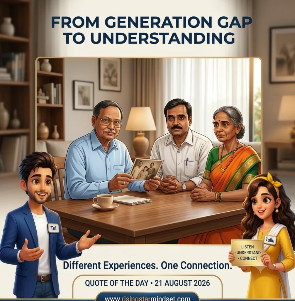 Generation gap between Indian family members and understanding across generations with Tul and Tullu